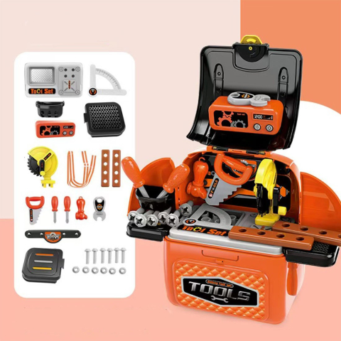 Banc de lucru jucarie Rovo 962, cu unelte si accesorii, 28 piese [2]