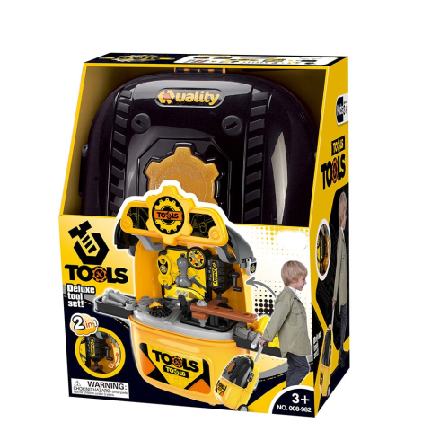 Banc de lucru jucarie Rovo 982, cu unelte si accesorii, 33 piese [2]