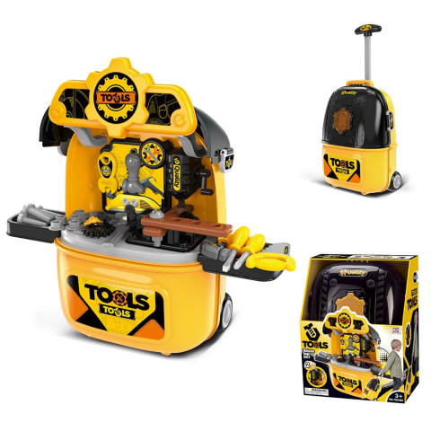 Jucarii copii - Banc de lucru jucarie Rovo 982, cu unelte si accesorii, 33 piese