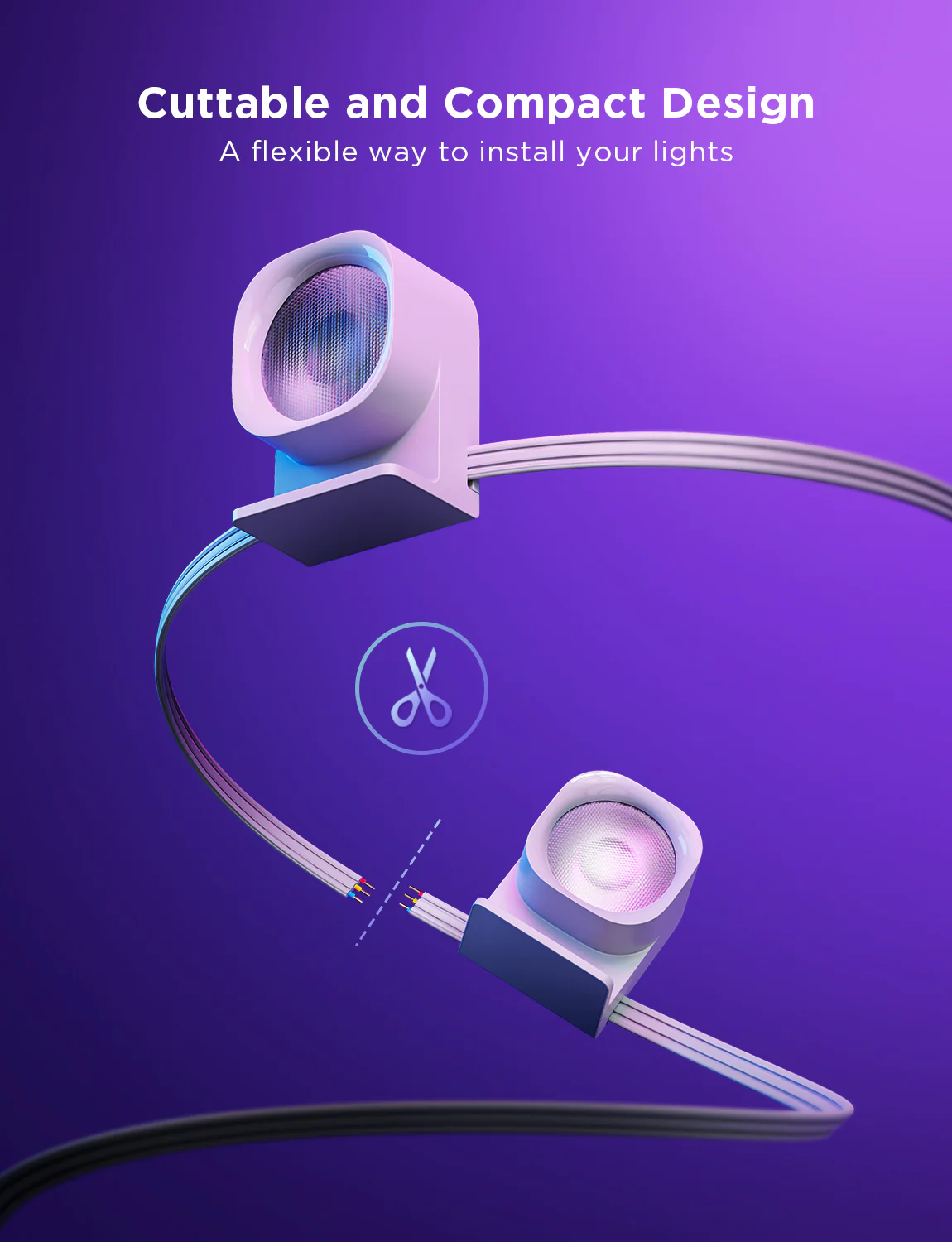 Banda cu Spoturi LED Govee RGBIC String Downlights, H608A, 5m, Wi-Fi, sincronizare muzica [2]