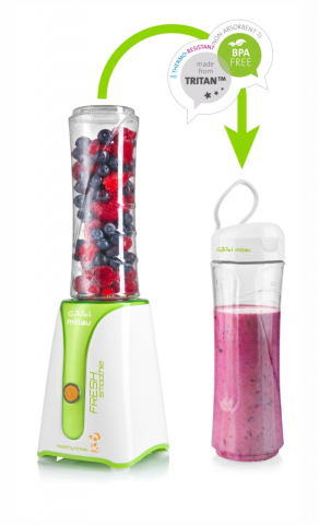 Blender Smoothie maker GALLET MILLAU MS590, 350 W, bol 600 ml BPA free, alb cu verde [1]
