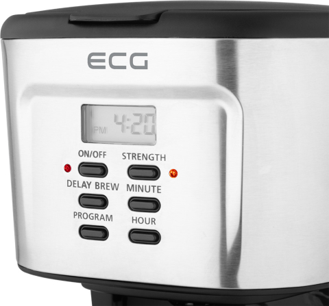 Cafetiera ECG KP 2125 Supreme, 900 W, 1.5 L, 12 cesti, LCD, bol din sticla [10]