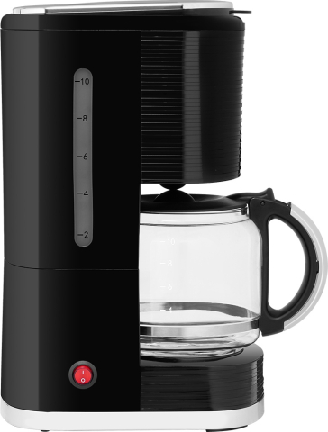Cafetiera ECG KP 2150 Stripe, 980 W, 1.5 litri, preparare pana la 10 cesti de cafea odata, sistem drip-stop, negru [1]