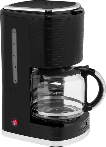 Bucatarie - Cafetiera ECG KP 2150 Stripe, 980 W, 1.5 litri, preparare pana la 10 cesti de cafea odata, sistem drip-stop, negru