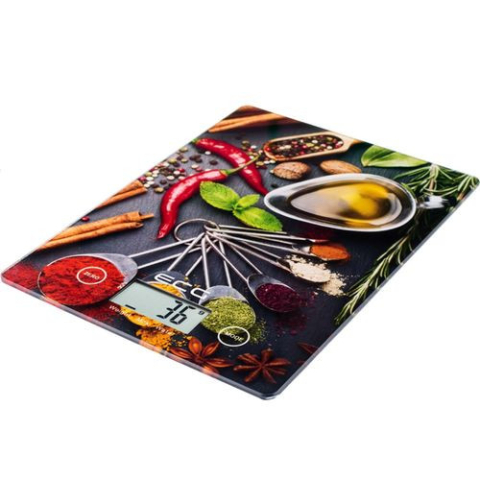 Cantar de bucatarie ECG KV 117 Chilli, 5 kg, precizie 1g, TARA, afisaj LCD, sticla securizata 3mm [1]
