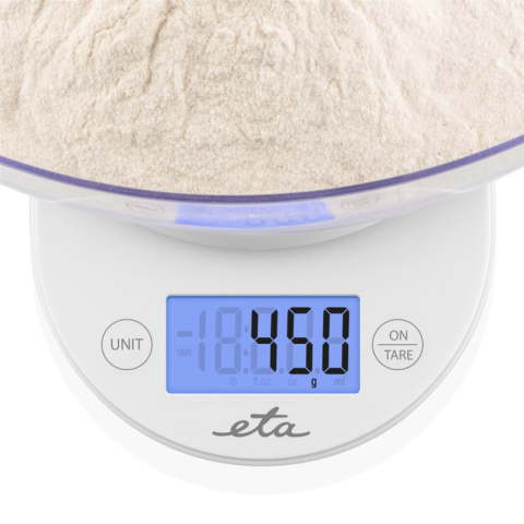 Cantar de bucatarie ETA Mari 5770 90000, 5 kg, precizie 1 gram, TARA, alb [2]