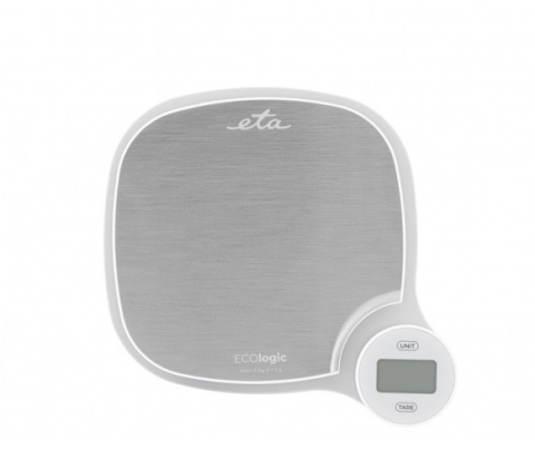 Cantar digital de bucatarie ETA ECOlogic 4770 90000, nu necesita baterii, 5 Kg, TARA, otel inoxidabil [1]