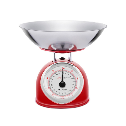 Cantar mecanic de bucatarie ETA Storio 5777 ROSU, 5 kg, precizie 25g, vas 5 L din otel inoxidabil [9]
