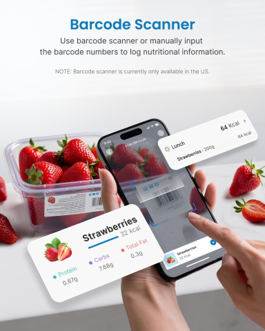 Cantare - Cantar SMART Digital Nutritional de Bucatarie RENPHO R-T001 - Bluetooth, Calorii, Dieta si Fitness, compatibil Apple Health, Fitbit, Samsung Health