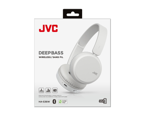 Casti audio On-Ear JVC HA-S36W-W-U, Bluetooth, Autonomie 35h, microfon, Alb [2]