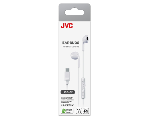 Casti audio - Casti JVC HA-FR17UC-W-U, Cu Fir, In-Ear, Microfon, USB-C, alb
