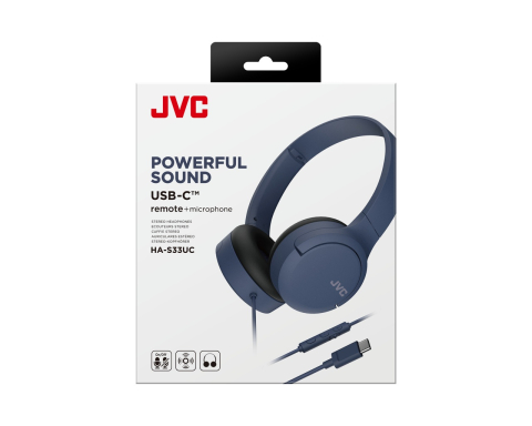 Casti JVC HA-S33UC-A-U, Cu fir, On-Ear, Microfon, USB-C, albastru [1]