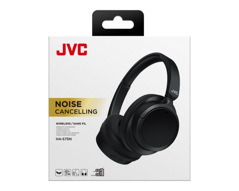 Casti premium Over the Ear JVC HA-S75N-B-U, Wireless, Bluetooth, Noise cancelling, Autonomie pana la 35 ore, Microfon, Negru [3]