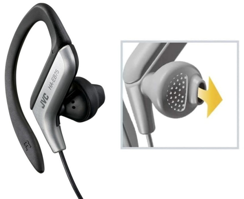 Casti sport JVC HA-EB75, Cu Fir, In-Ear, Confort si Stabilitate la Miscare, Argintiu [1]