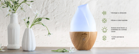 Difuzor de aroma ETA Aria 4634 90000, 0.6 l, 12 W, pulverizare prin ultrasunete, iluminare colorata [9]