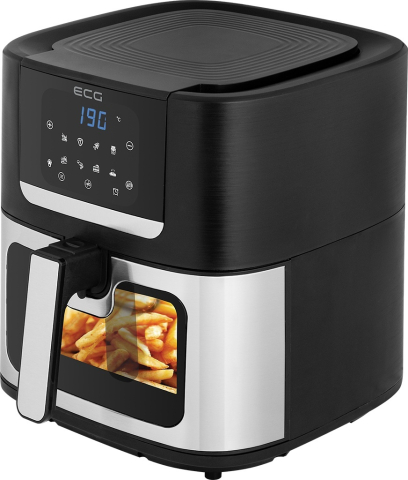 Friteuze - Friteuza cu aer cald ECG AF 8000 Crusty XL, 7 litri, 1700 W, control digital, 8 programe, temperatura 80-200°C