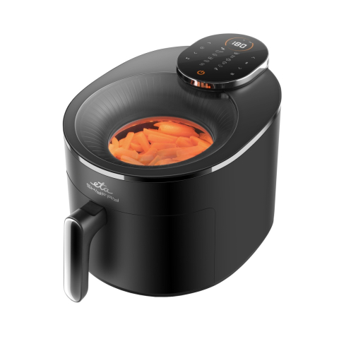 Friteuze - Friteuza cu aer cald ETA SkyFry 5168 90000, 5 litri, 1500 W, 12 programe, control tactil, negru