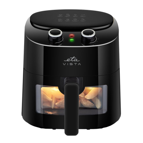 Friteuze - Friteuza cu aer cald ETA Vista 0168 90000, 1300W, 4.3 litri, timer 0-30 min, negru