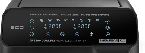 Friteuza dubla cu aer cald ECG AF 8300 Dual Fry, 5.2 + 3.1 litri, 2700 W, 8 programe, control temperatura 80-200°C [8]