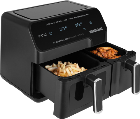 Friteuza dubla cu aer cald ECG AF 8300 Dual Fry, 5.2 + 3.1 litri, 2700 W, 8 programe, control temperatura 80-200°C [6]