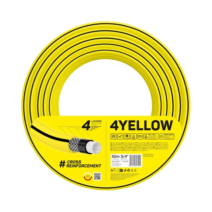 Gradinarit si plante - Furtun pentru gradina Cellfast 4YELLOW 3 4  , 50m, 4 straturi, protectie UV, antirasucire