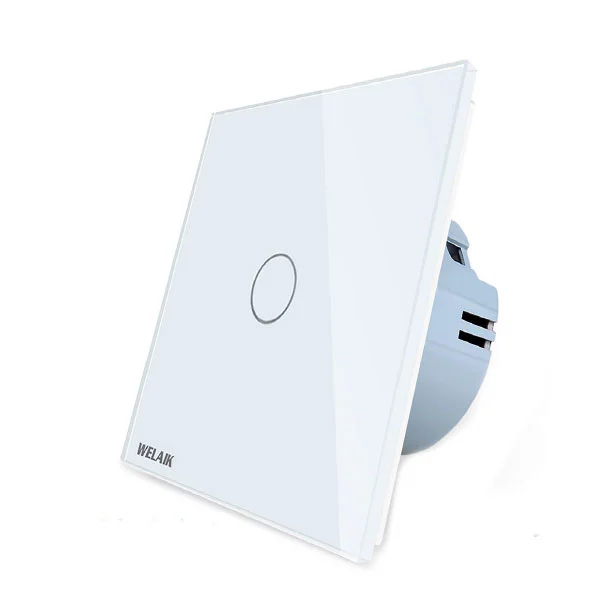 Intrerupator simplu cu touch Welaik panou din sticla, Alb [2]