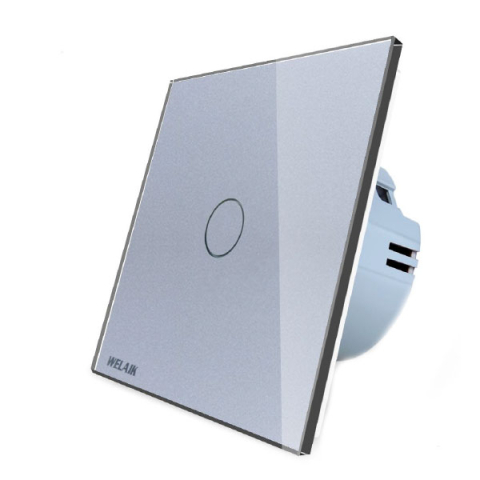 Intrerupatoare - Intrerupator simplu cu touch Welaik panou din sticla, Gri