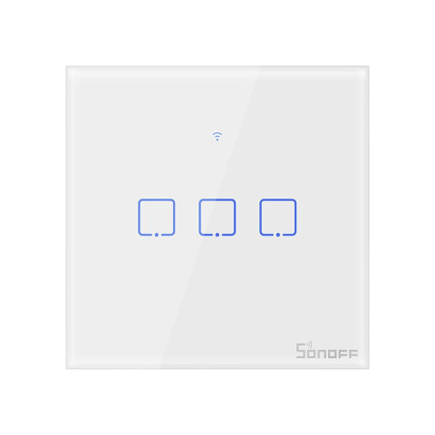 Intrerupatoare Smart - Intrerupator Smart  cu Touch Wifi + RF 433 Sonoff T1 EU TX, (3 canale)