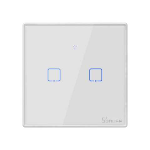 Intrerupatoare Smart - Intrerupator Smart  cu Touch WiFi + RF 433 Sonoff T2 EU TX, (2 canale)