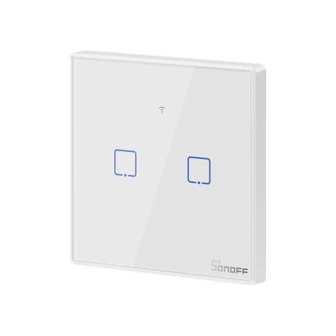 Intrerupator Smart  cu Touch WiFi + RF 433 Sonoff T2 EU TX, (2 canale) [1]
