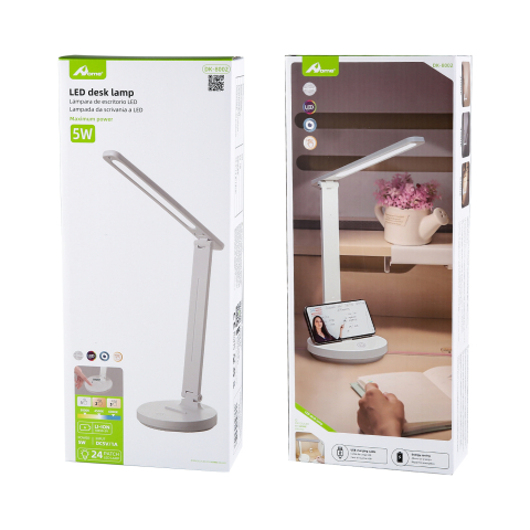 Lampa de birou LED Home DK-8002, Acumulator 800mAh, Control touch, 3 moduri, Incarcare USB, 5W [5]