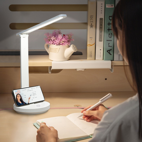 Lampa de birou LED Home DK-8002, Acumulator 800mAh, Control touch, 3 moduri, Incarcare USB, 5W [2]