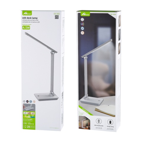 Lampa de birou LED Home DK-R08, Acumulator 1200mAh, Control touch, 3 moduri, Incarcare USB, 4.5W [5]