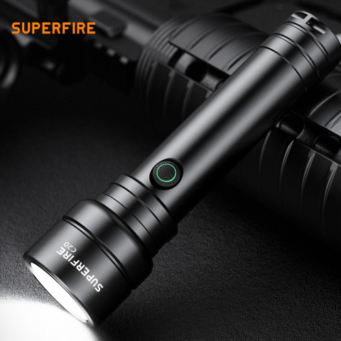 Lanterna LED Superfire C20, 1100lm, 240m, incarcare USB-C, Negru [3]