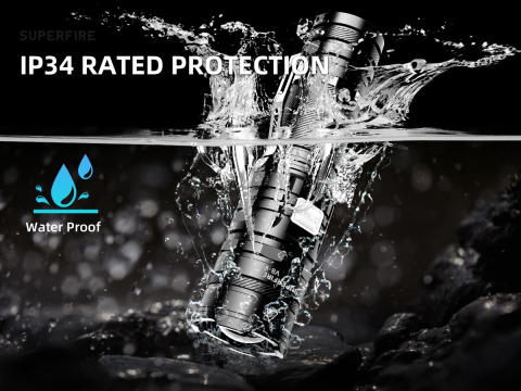 Lanterna LED Superfire V8-S, 2000lm, 300M, 5200mAh, Zoom, incarcare USB-C, 36W [5]