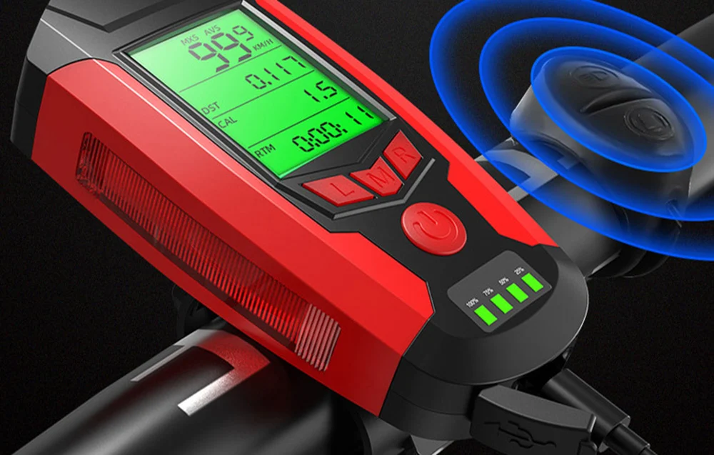 Lanterna pentru bicicleta 4 in 1 Superfire BM01, 300 lumeni, afisare viteza, km, temperatura, display cu afisaj, 5 functii, [5]