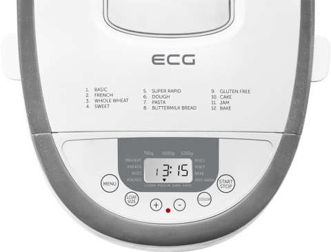 Masina de preparat paine ECG PCB 82120, 850W, 12 programe, LCD, 1250 g [4]