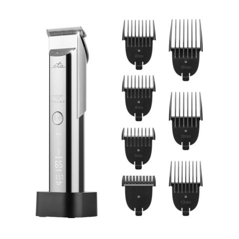 Ingrijire personala & Beauty - Masina de tuns si ras ETA Tyler 9342 90000, 5 viteze, 6 accesorii, acumulator Li-Ion 5V/1A, gri