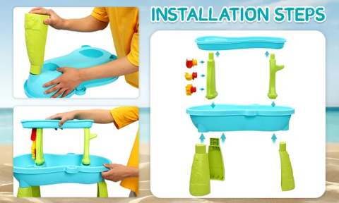 Masuta de joaca Rovo HG-1219 pentru apa si nisip, accesorii incluse [6]