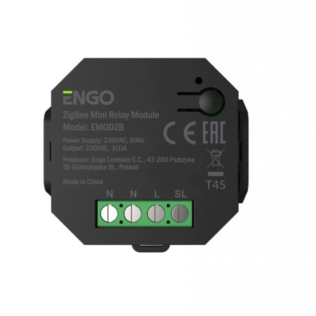 Relee Smart - Mini modul de releu ENGO ZigBee cu caracteristică repetitor, ieșire 230V