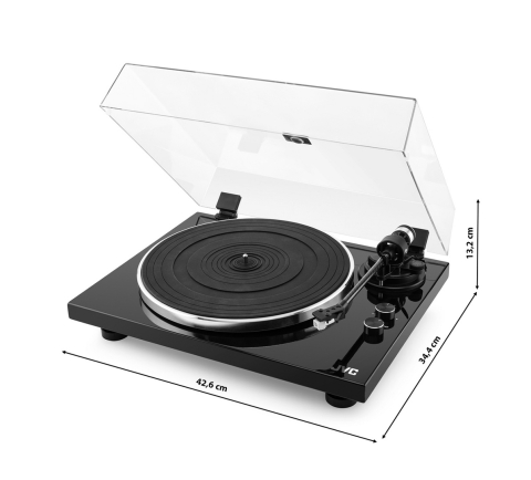 Sisteme audio - Pick-up Hi-Fi cu ac JVC AL-E534B, Bluetooth, 2 viteze (33 si 45 rpm), platan aluminiu, iesire RCA, negru