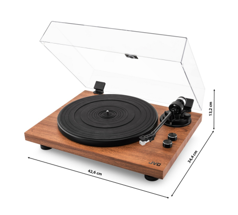 Sisteme audio - Pick-up Hi-Fi cu ac JVC AL-E534M, Bluetooth, 2 viteze (33 si 45 rpm), platan aluminiu, iesire RCA, maro