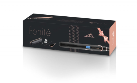 Placa de indreptat parul ETA Fenite 9336 90010, 230 grade, 45 W, invelis ceramic, set cadou, negru [9]