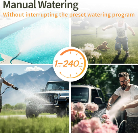 Programator automat pentru irigare Diivoo DI-WT21M-EUGN, 2 zone, IPX5, functie Rain Delay [6]