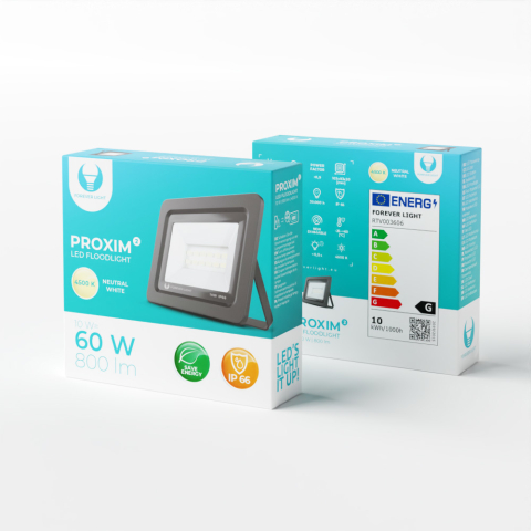 Corpuri iluminat - Proiector LED Forever Light PROXIM II 10W, 800 lm, 12 Leduri, lumina alb neutru 4500