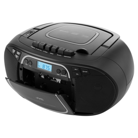 Radio cu casetofon si player CD JVC RC-E451B, 2 x 1.6 W RMS, FM, Bluetooth, USB, MP3, AUX IN, negru [2]