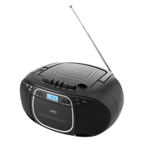 Electronice - Radio cu casetofon si player CD JVC RC-E451B, 2 x 1.6 W RMS, FM, Bluetooth, USB, MP3, AUX IN, negru
