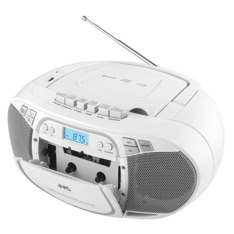 Radio cu casetofon si player CD JVC RC-E451W, 2 x 1.6 W RMS, FM, Bluetooth, USB, MP3, AUX IN, alb [3]