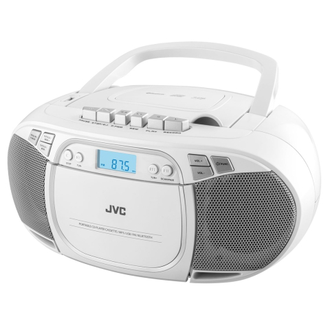 Radio cu casetofon si player CD JVC RC-E451W, 2 x 1.6 W RMS, FM, Bluetooth, USB, MP3, AUX IN, alb [1]