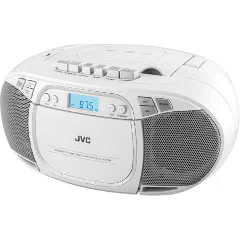 Radio cu casetofon si player CD JVC RC-E451W, 2 x 1.6 W RMS, FM, Bluetooth, USB, MP3, AUX IN, alb [6]